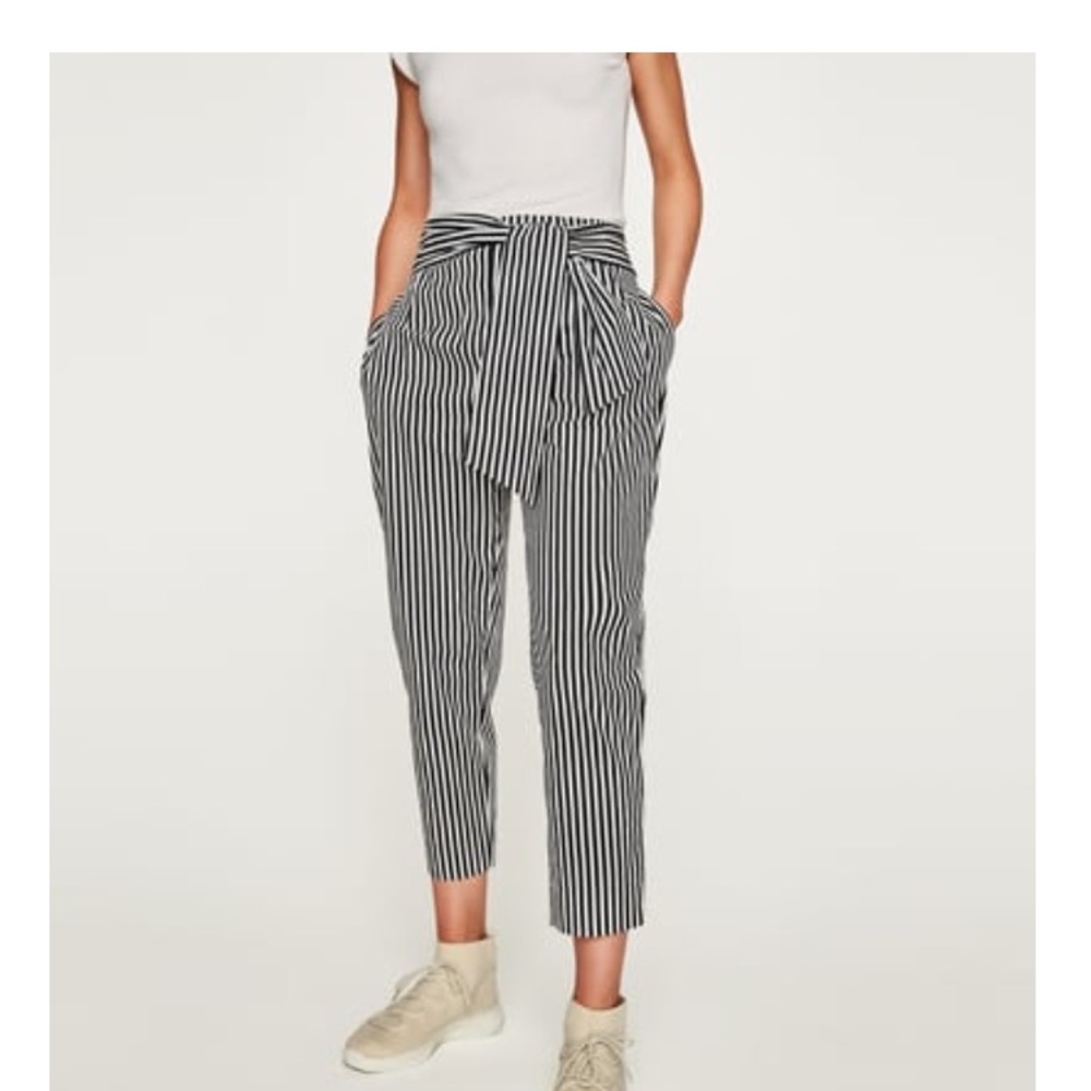 Zara Poplin-Tie Pants